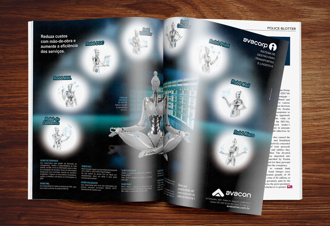 Criação e Design Impresso Anúncio e Press Pelease em Revista e Jornal e ilustração 3D